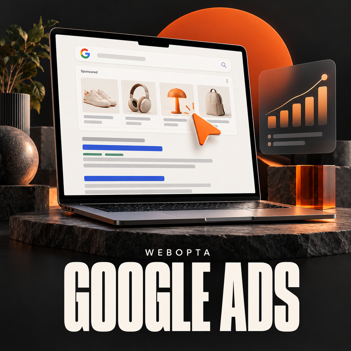 Webopta Google Ads campaign management service illustration