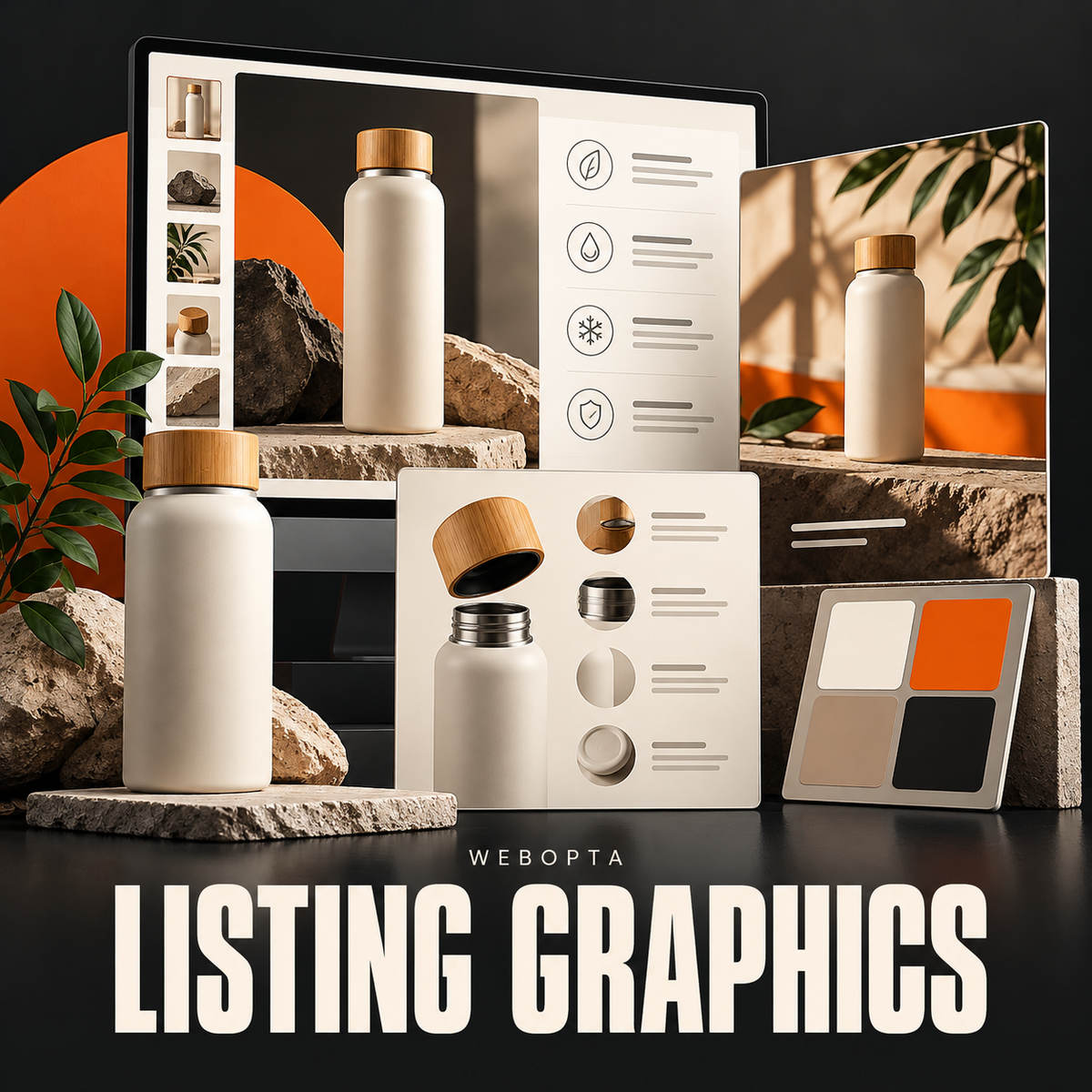 Webopta Product & Listing Graphics service illustration