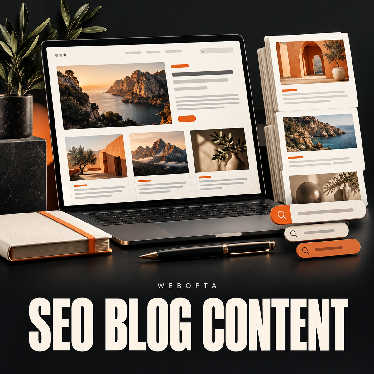 Webopta SEO Blog Content Package service illustration