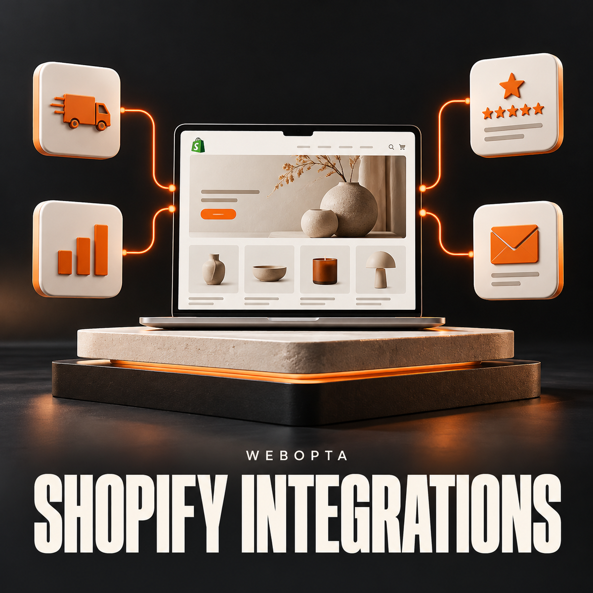 Webopta Shopify App Setup & Integrations service illustration