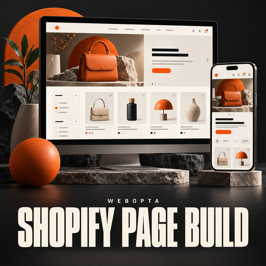 Webopta Shopify Product & Collection Page Build service illustration